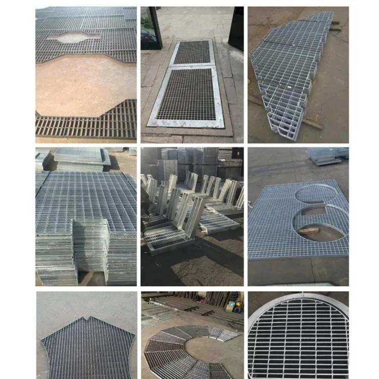 Welded 30X100 Mesh Size Grated Floor Construction Galvanized Steel Grating Clamps Square Twisted Cross Bar Walkway Trench Cover